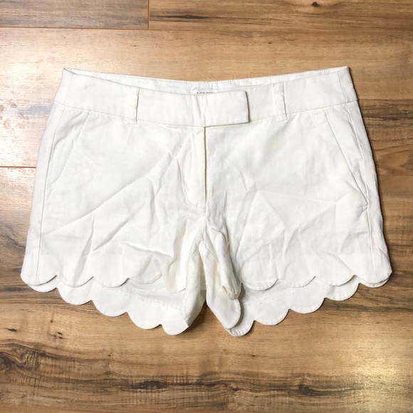 Scalloped Hem Linen Cotton Blend Womens 